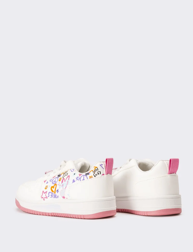 Sneakers con stampa da bambina - Bianco