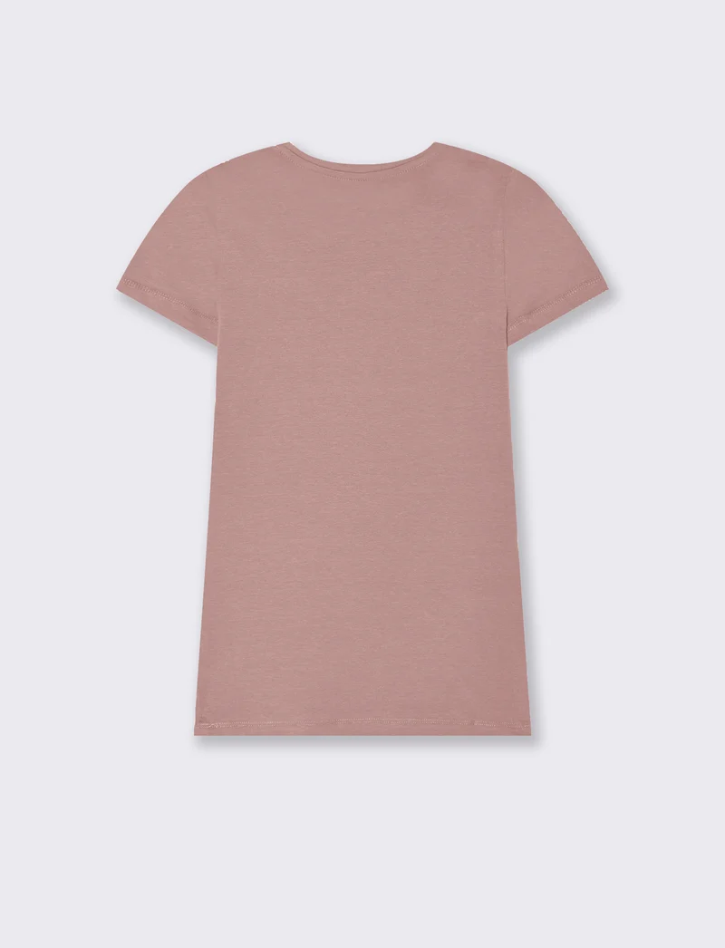 T-shirt basica da donna - Rosa antico