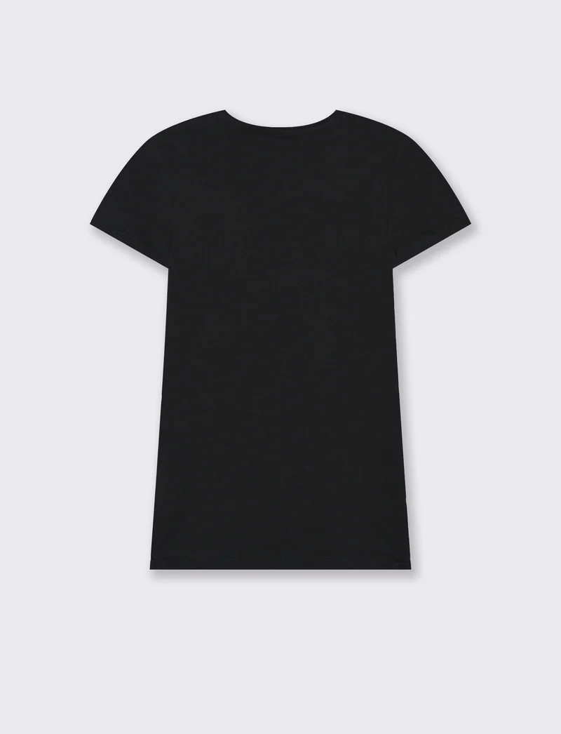 T-shirt basica da donna - Nero