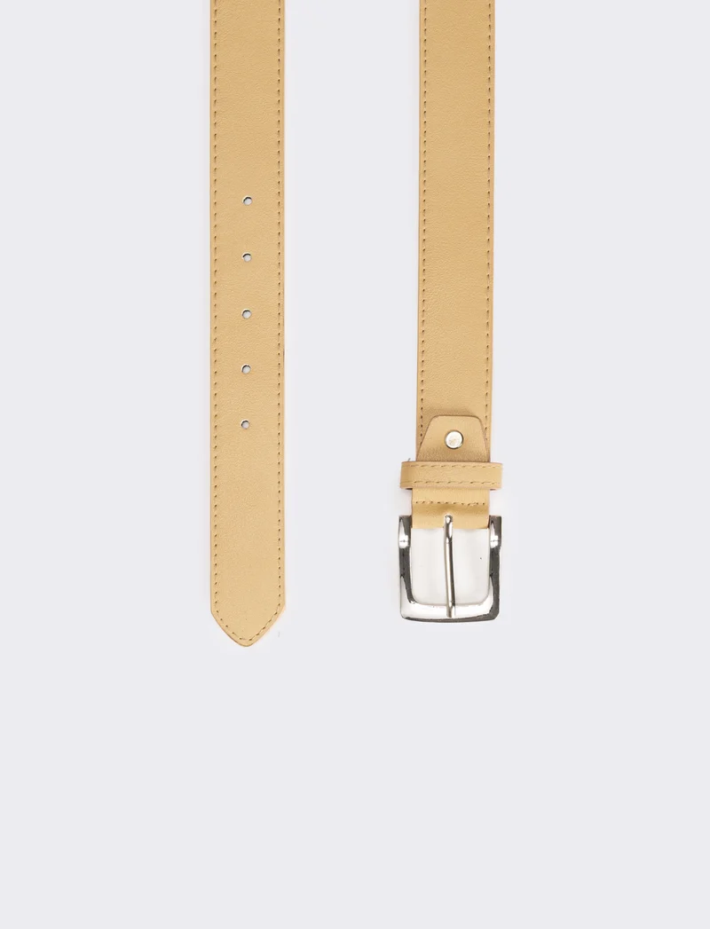 Cintura uomo fibbia 3,5 cm - Beige