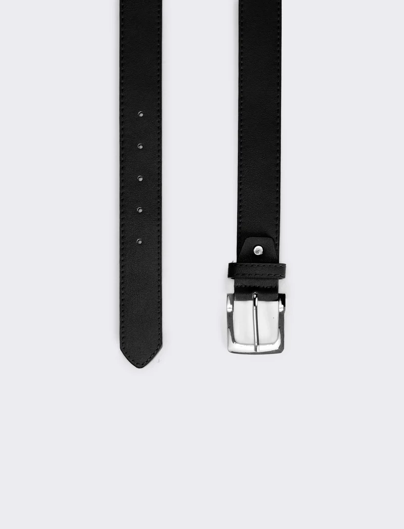 Cintura uomo fibbia 3,5 cm - Nero