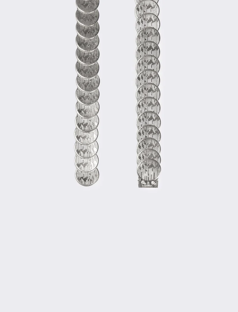Cintura donna scaglie elastica - Argento