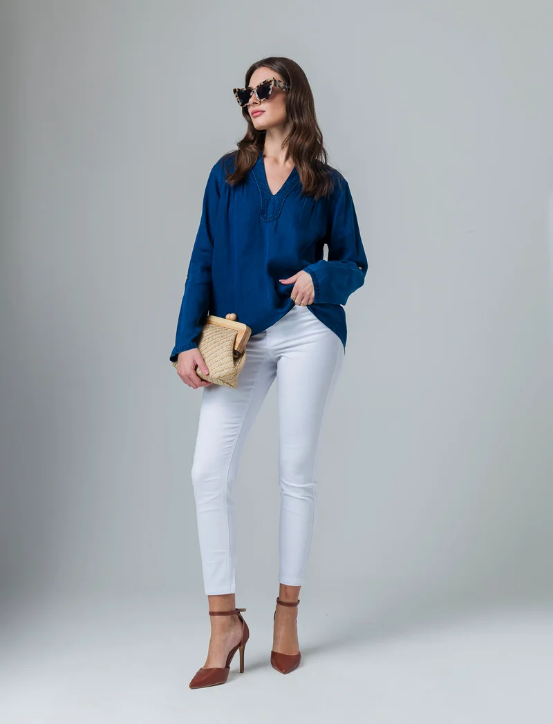 Casacca manica lunga da donna - DENIM SCURO