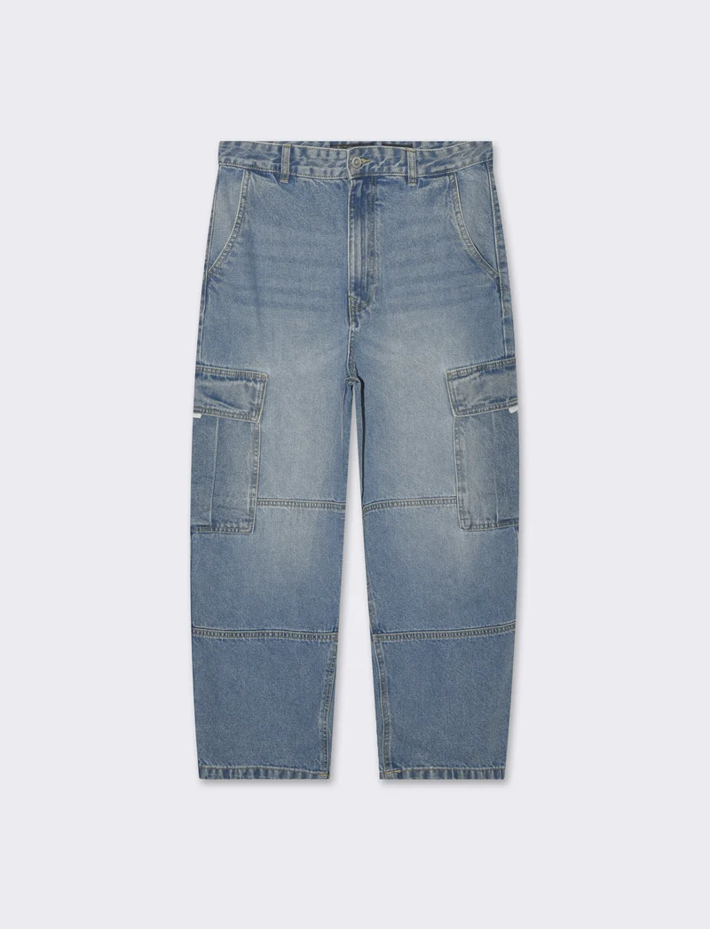 Jeans baggy skater cargo da uomo - Denim