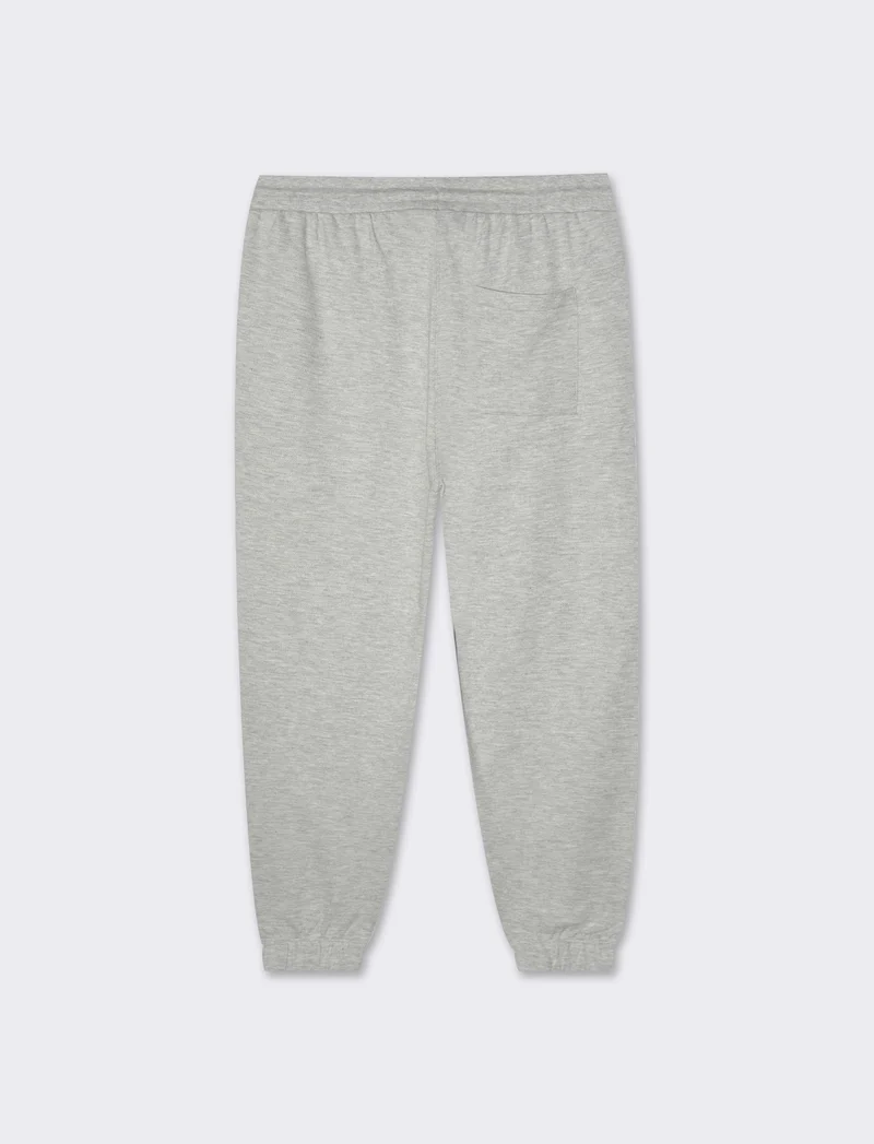 Pantaloni jogger basic in piquet da uomo - Grigio mel.