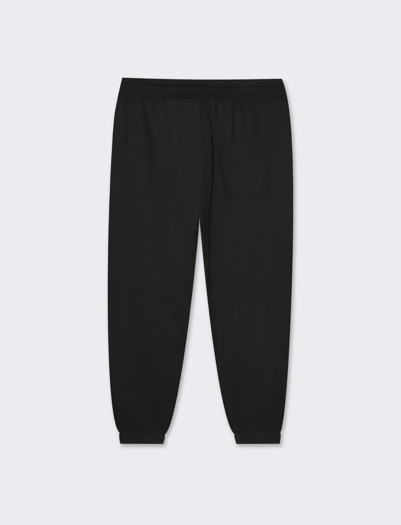 Pantaloni jogger basic in piquet da uomo - Nero