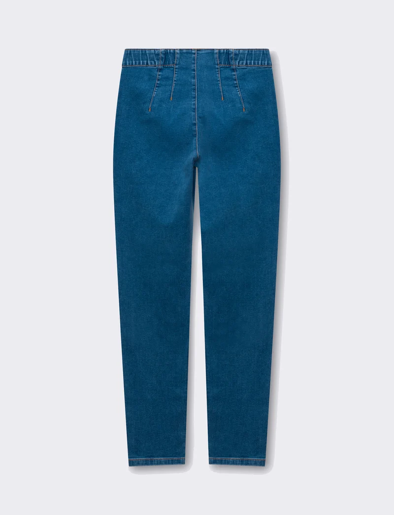 Skinny jeans con elastico in vita da donna - Denim