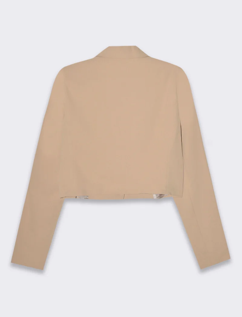 Blazer crop da donna - Beige
