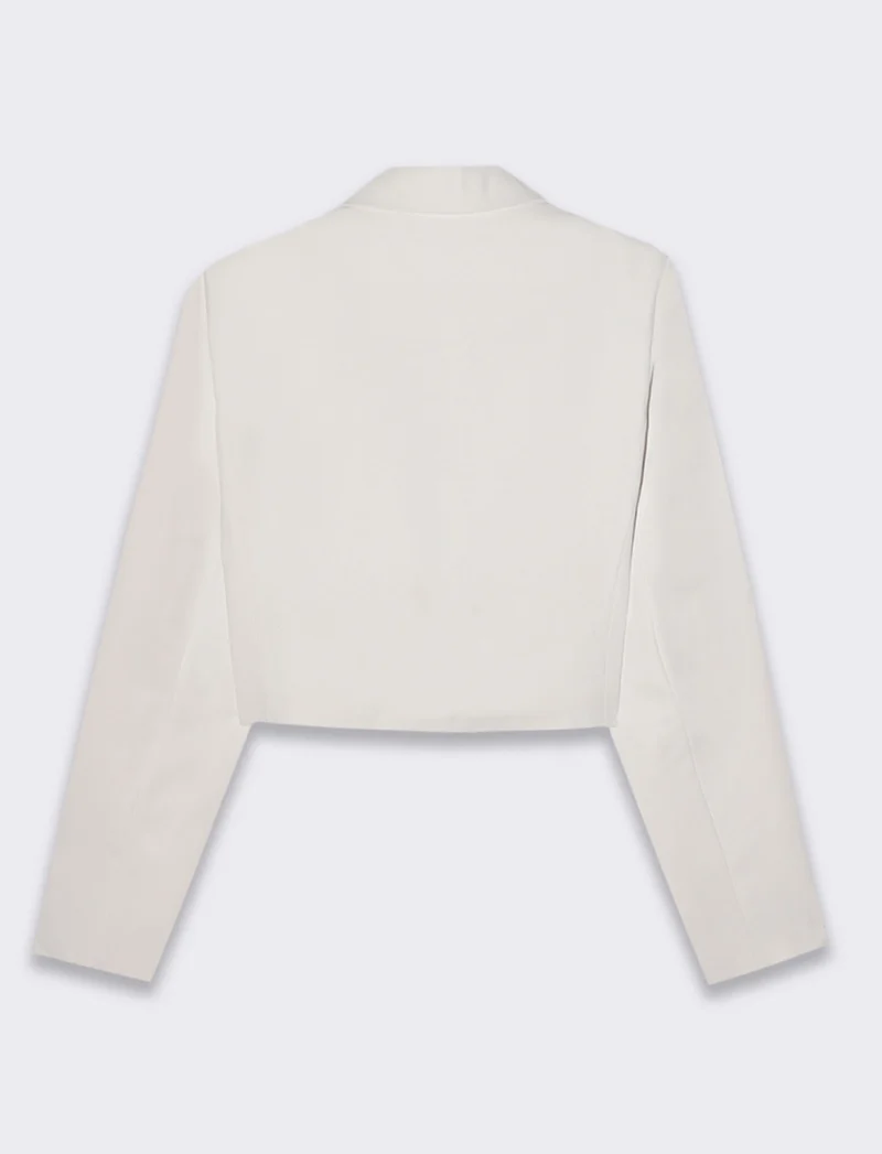Blazer crop da donna - Bianco panna
