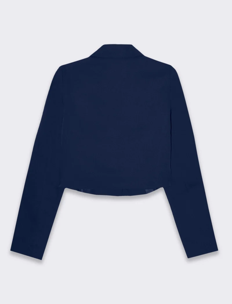 Blazer crop da donna - Blu
