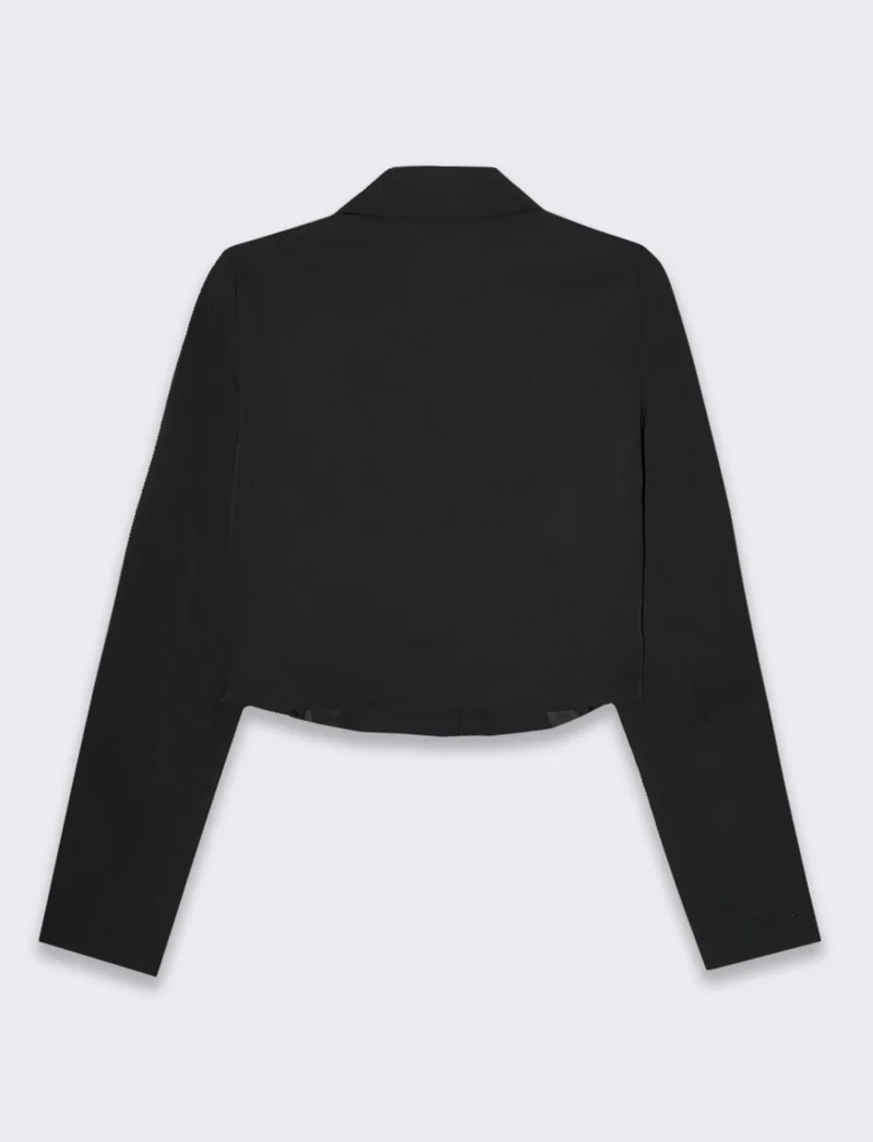 Blazer crop da donna - Nero