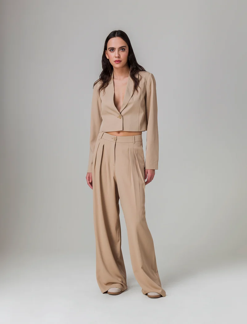 Pantalone gamba dritta da donna - Beige