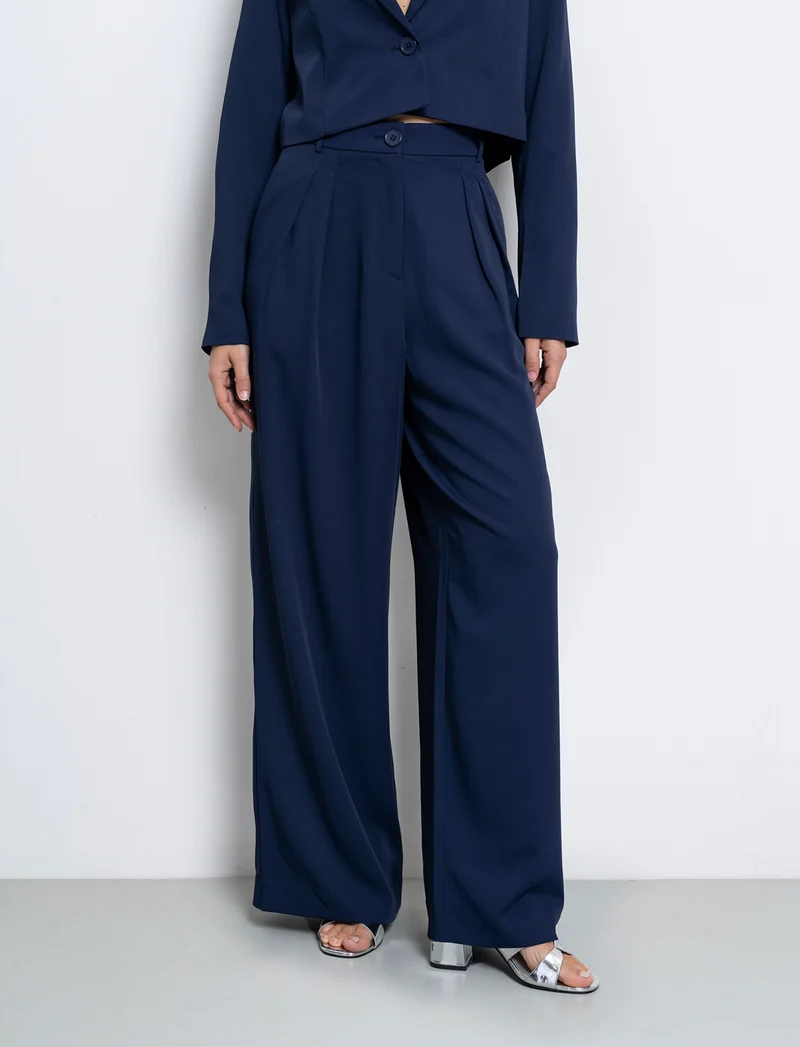 Pantalone gamba dritta da donna - Blu
