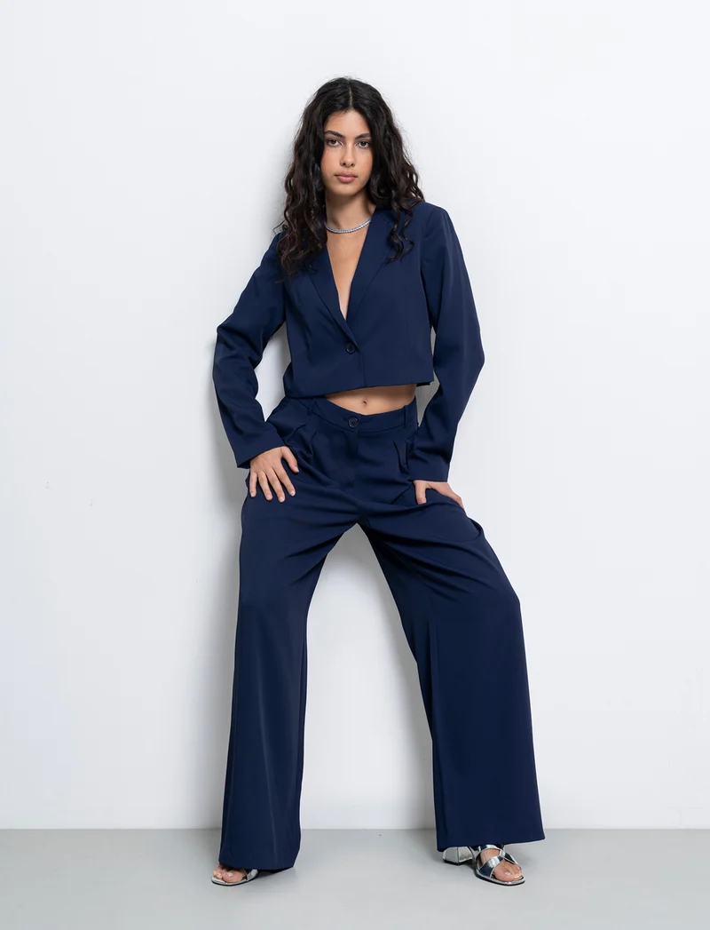 Pantalone gamba dritta da donna - Blu