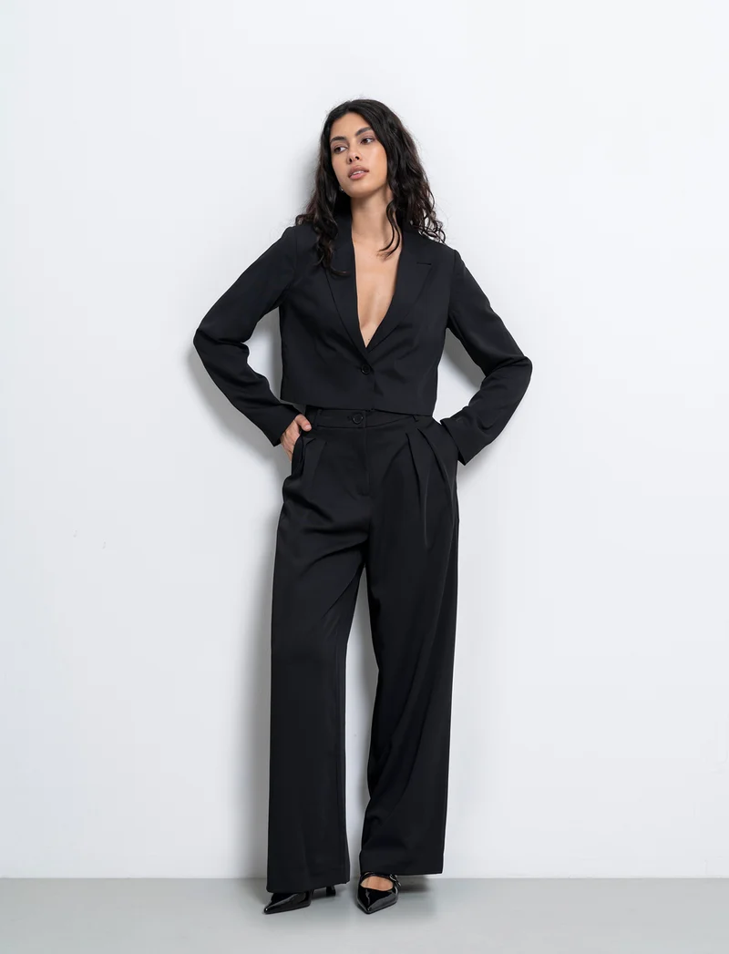 Pantalone gamba dritta da donna - Nero