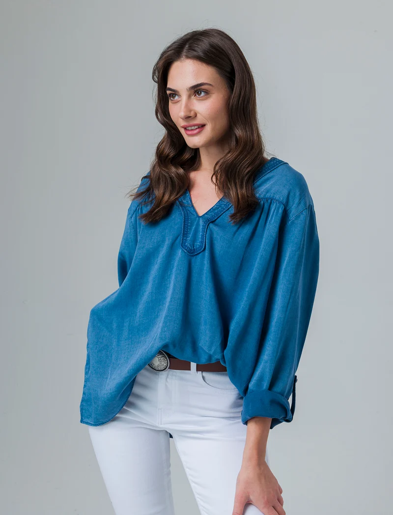 Casacca manica lunga da donna - Denim