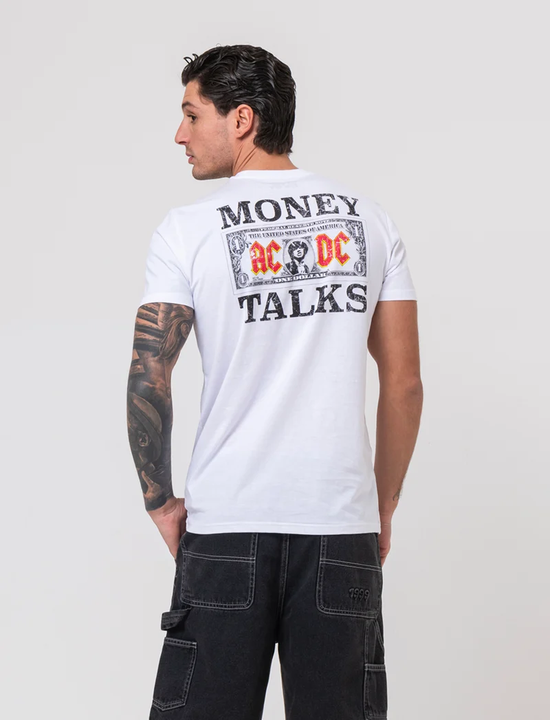 T-shirt stampa acdc da uomo - Bianco