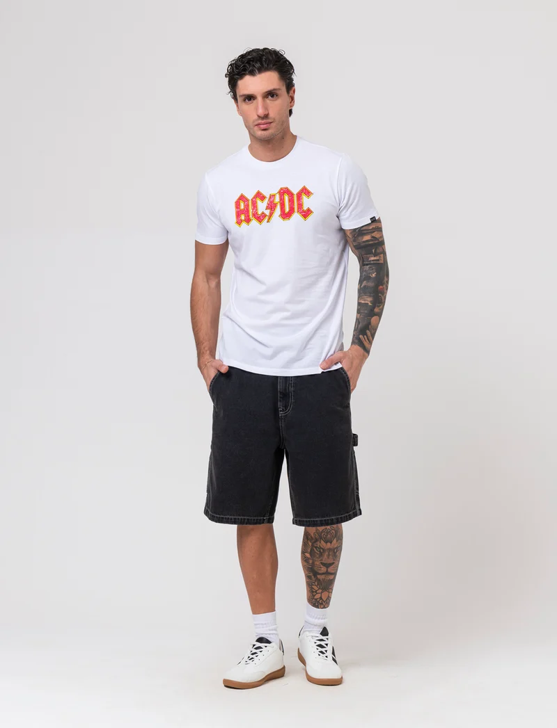 T-shirt stampa acdc da uomo - Bianco
