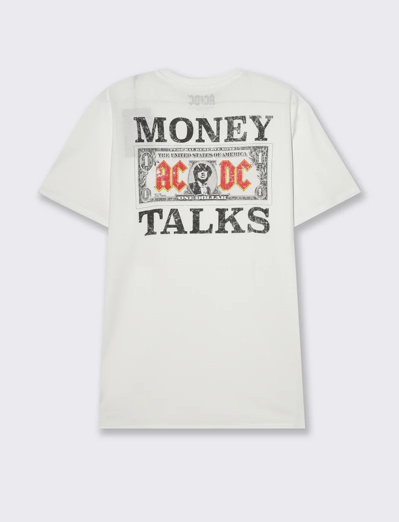 T-shirt stampa acdc da uomo - Bianco