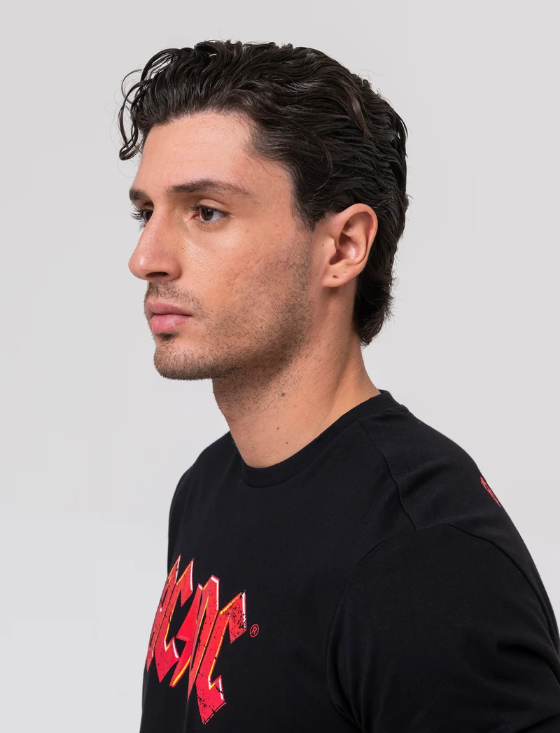 T-shirt stampa acdc da uomo - Nero