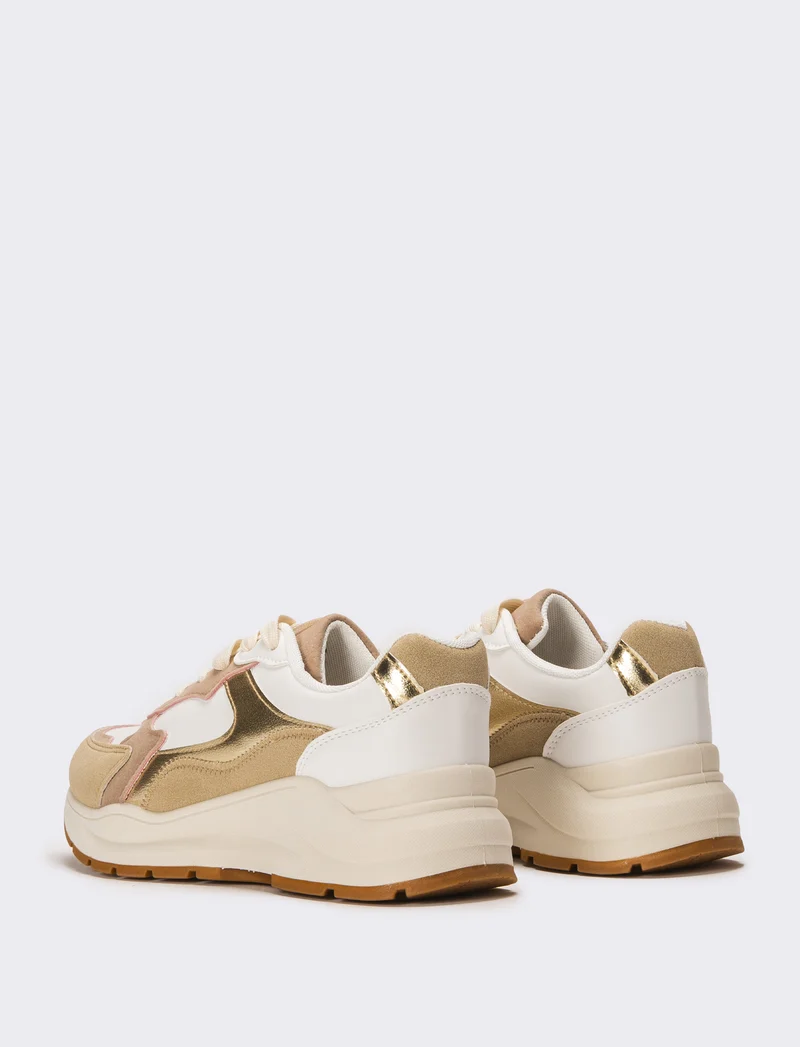 Sneakers con riporti da donna - Bianco