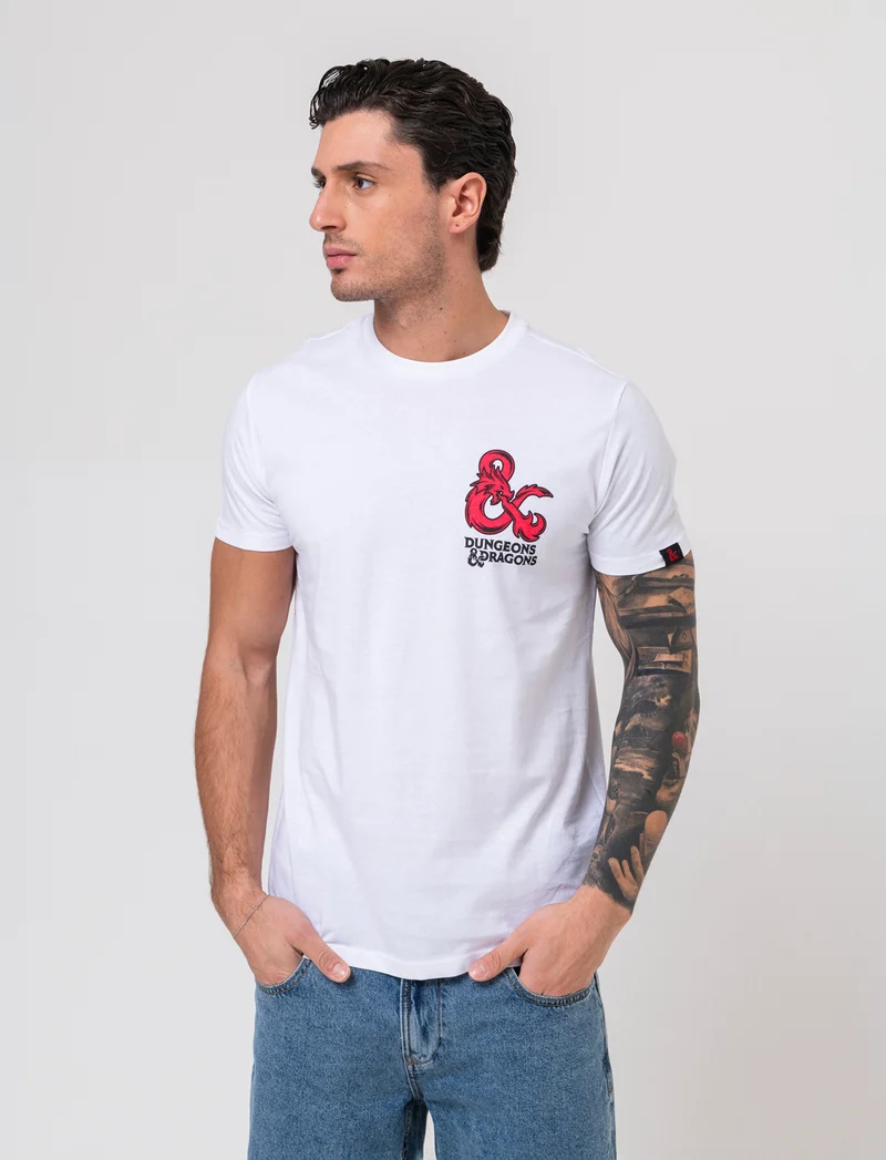 T-shirt stampa dungeonsanddragons/houseofdragon da uomo - Bianco