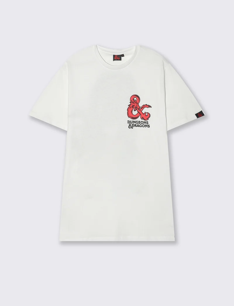 T-shirt stampa dungeonsanddragons/houseofdragon da uomo - Bianco