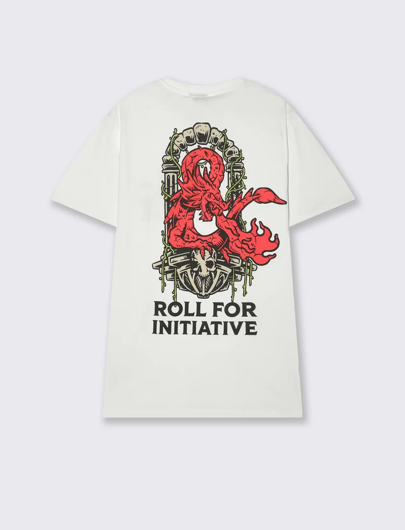 T-shirt stampa dungeonsanddragons/houseofdragon da uomo - Bianco