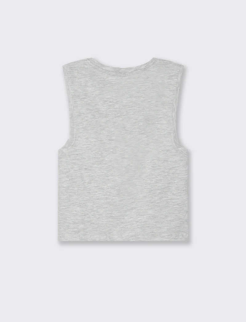 Top canottiera crop da donna - Grigio chiaro