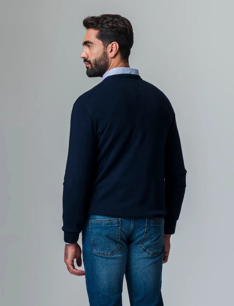 Maglia basic in filato comfort da uomo - Blu