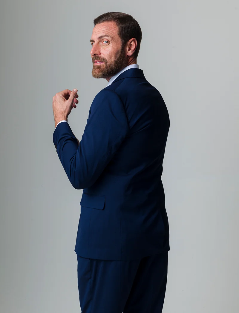 Blazer struttura operata da completo da uomo - Blu