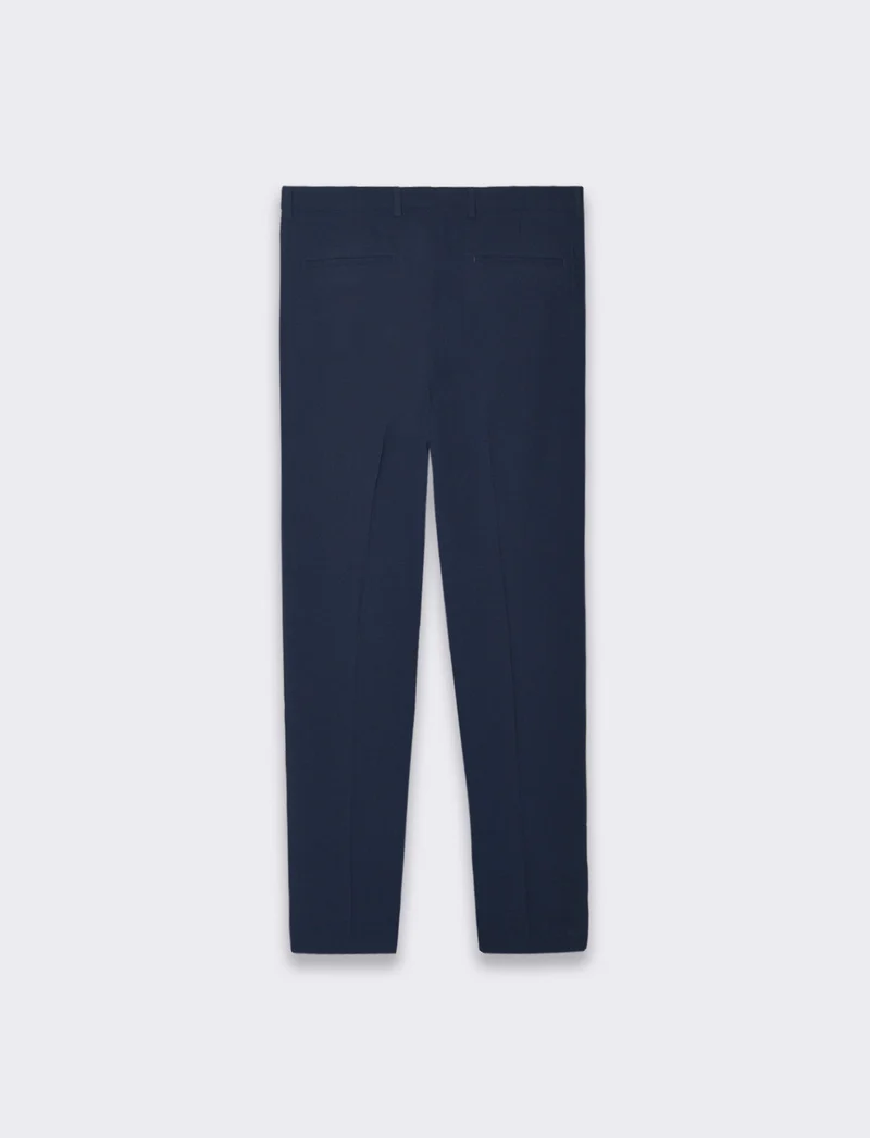 Pantaloni struttura micro waffel da completo da uomo - Blu