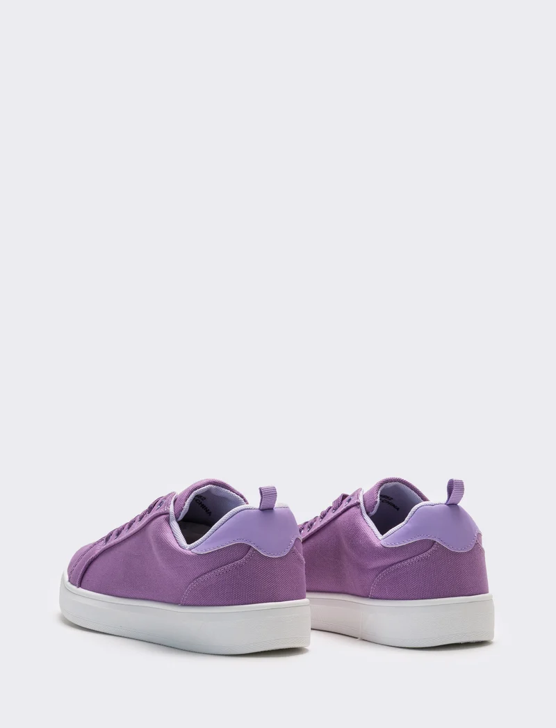 Sneakers da donna in canvas con riporti - Lilla
