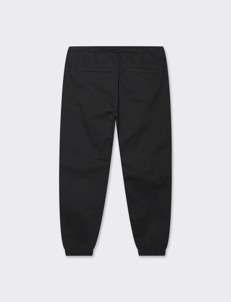 Pantaloni jogger in twill elasticizzato da uomo - Nero