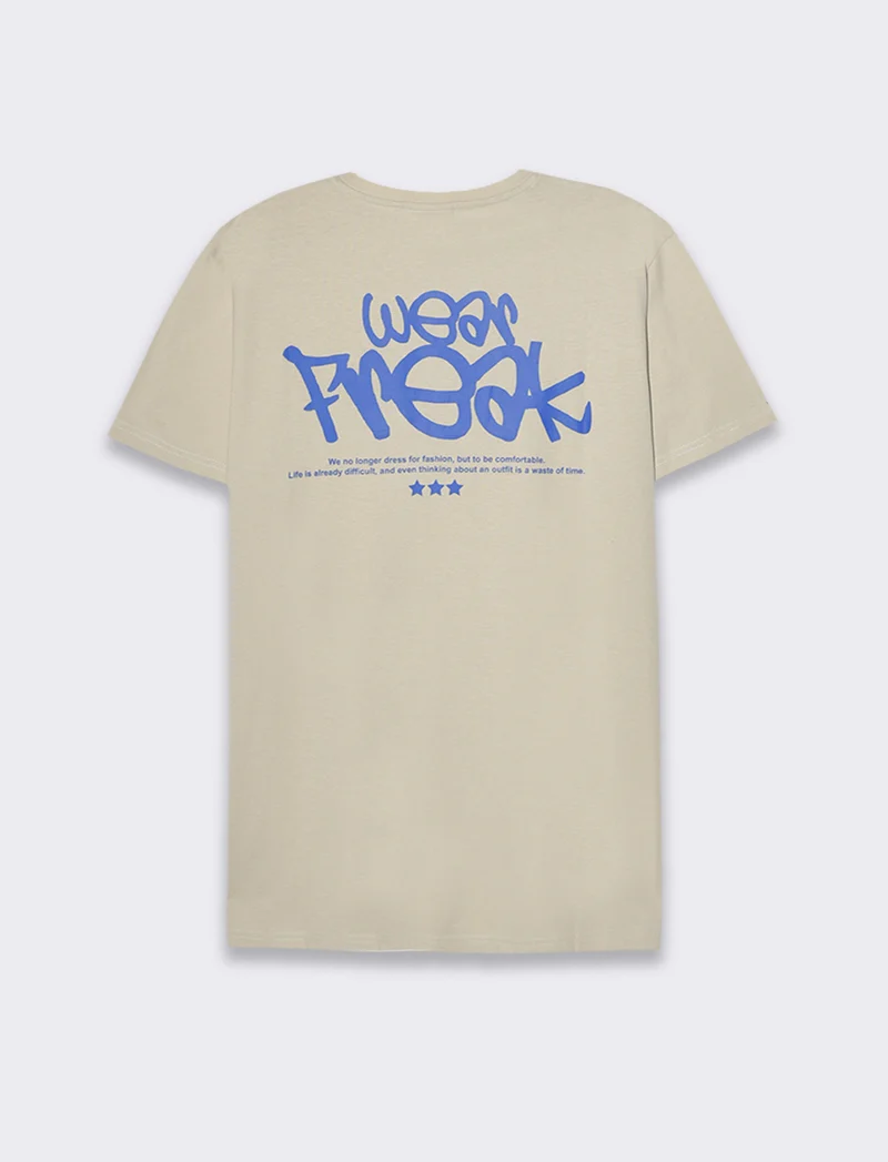 T-shirt in cotone con stampe regular fit da uomo - Grigio ghiaccio