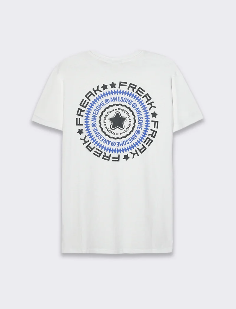 T-shirt in cotone con stampe regular fit da uomo - Bianco