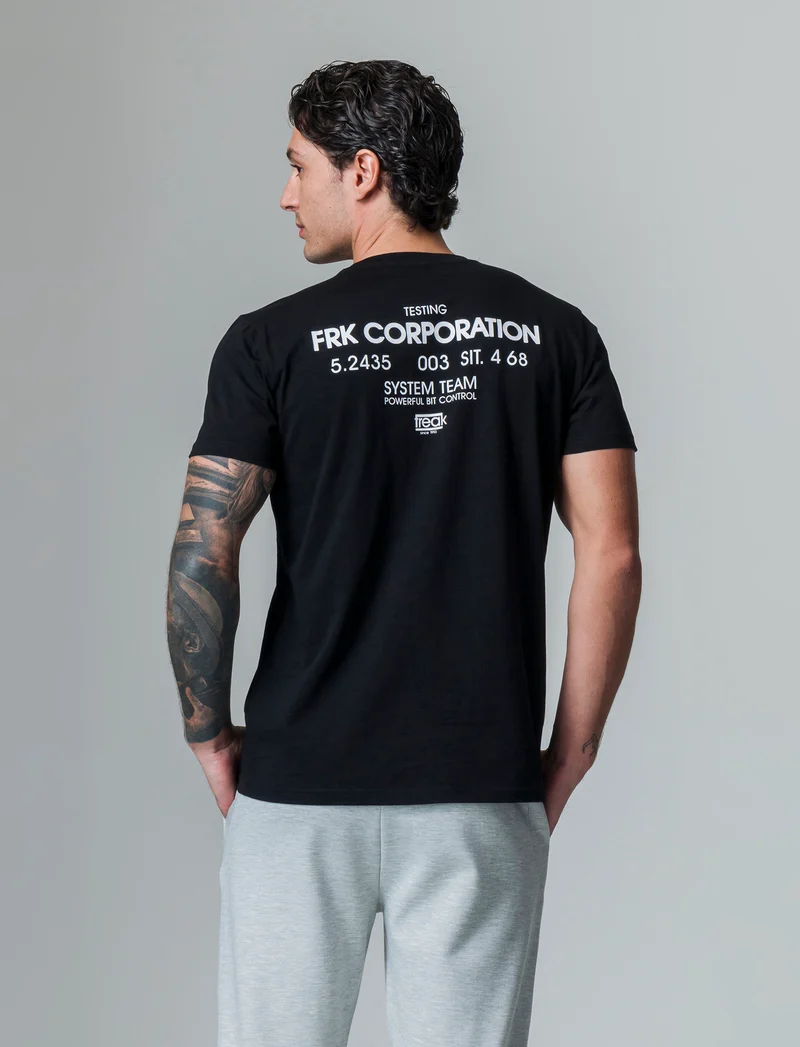 T-shirt in cotone con stampe regular fit da uomo - Nero