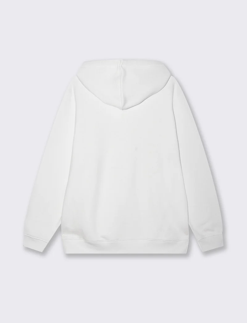 Felpa basic con cappuccio da uomo - Bianco