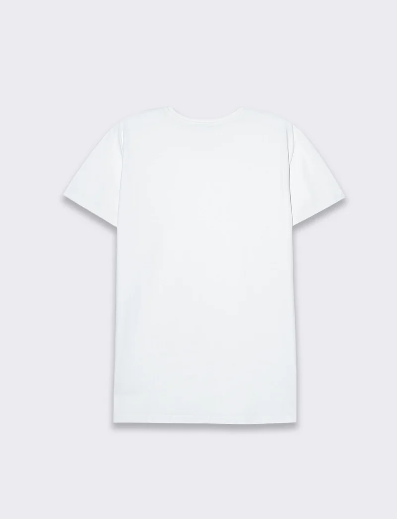 T-shirt basic in cotone elasticizzato slim fit da uomo - Bianco