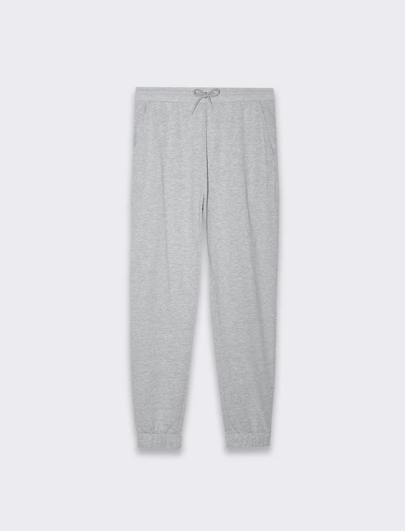 Pantaloni jogger basic in felpa da uomo - Grigio mel.