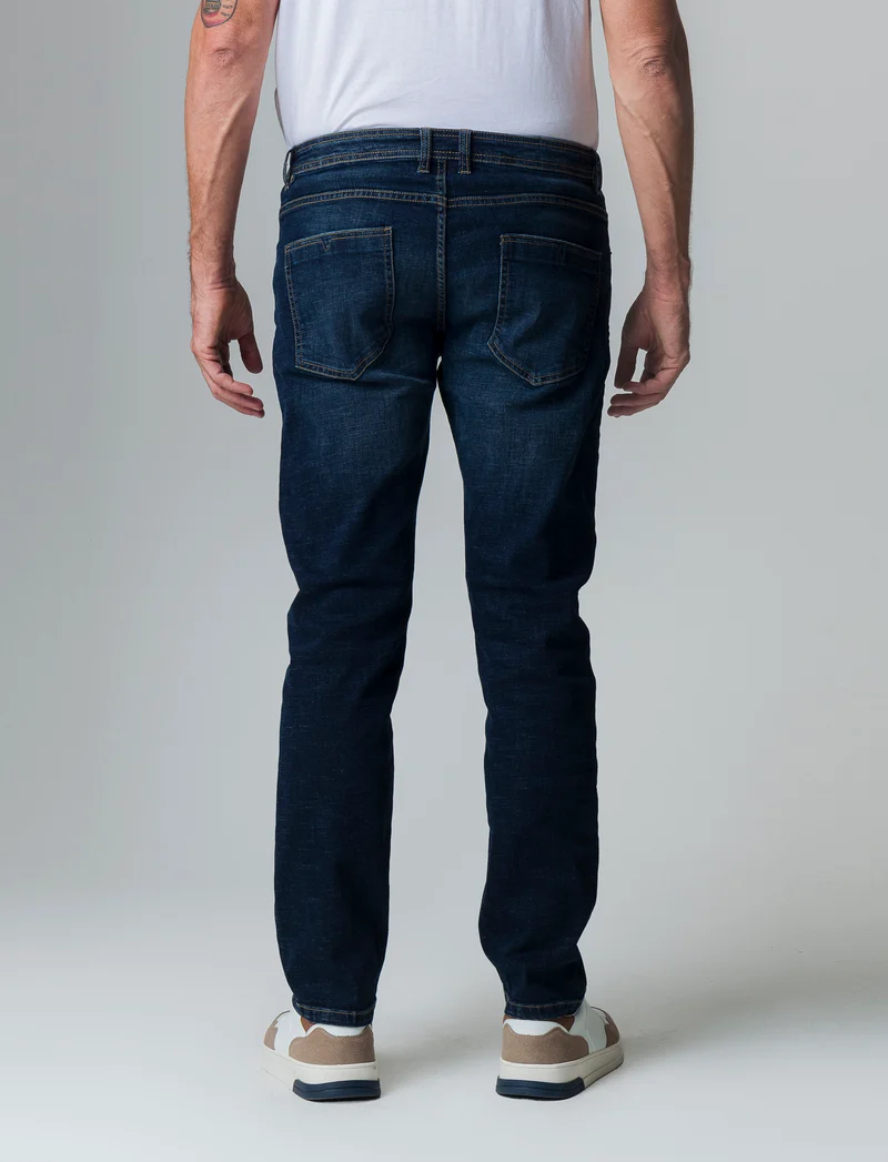 Jeans regular fit blu scuro da uomo - Denim