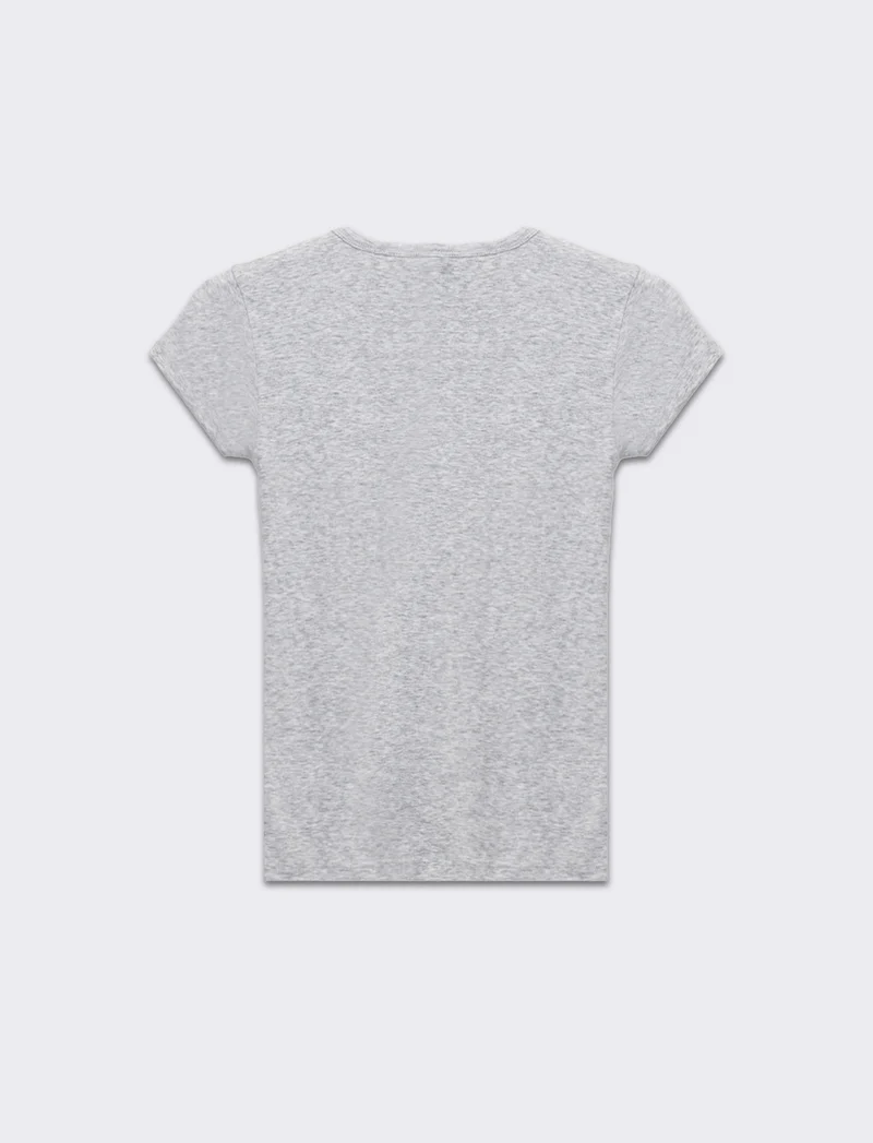 T-shirt basica manica corta da donna - Grigio chiaro