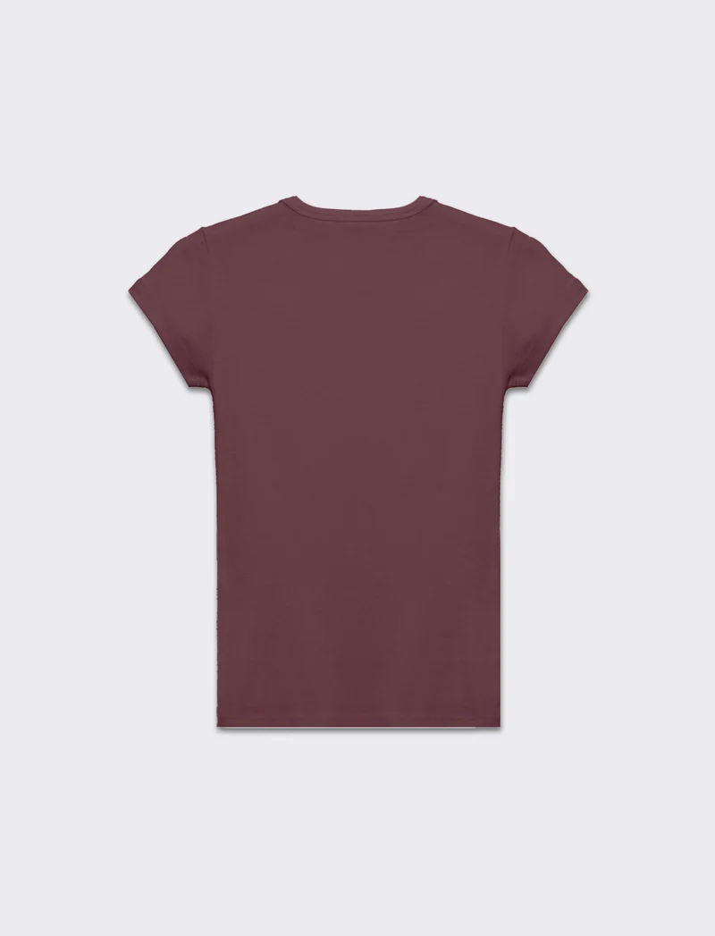 T-shirt basica manica corta da donna - Rosa cipolla