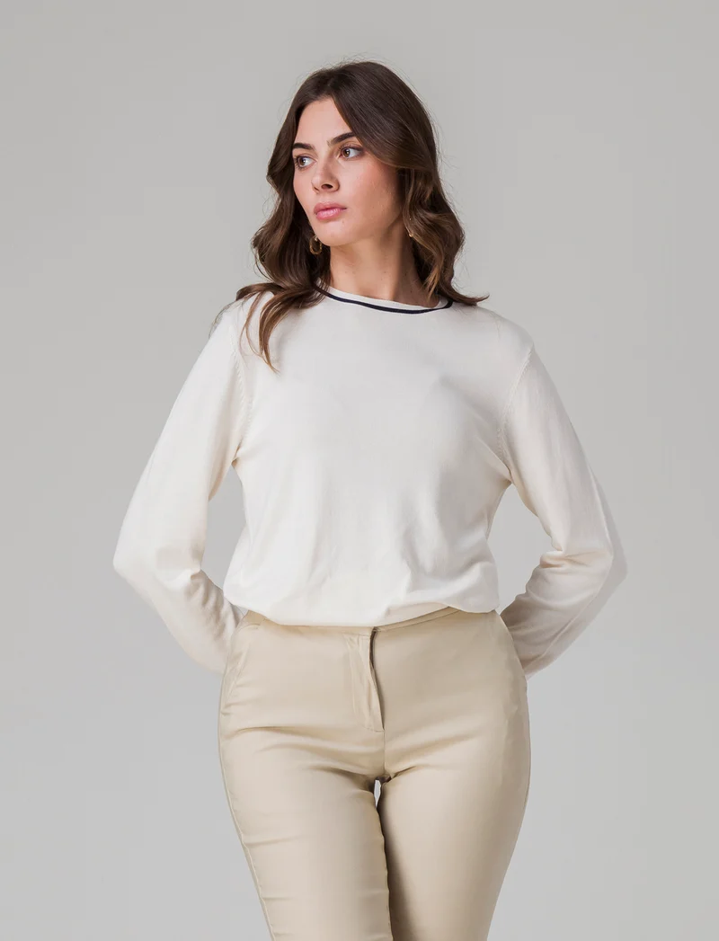 Maglia manica lunga da donna - Avorio