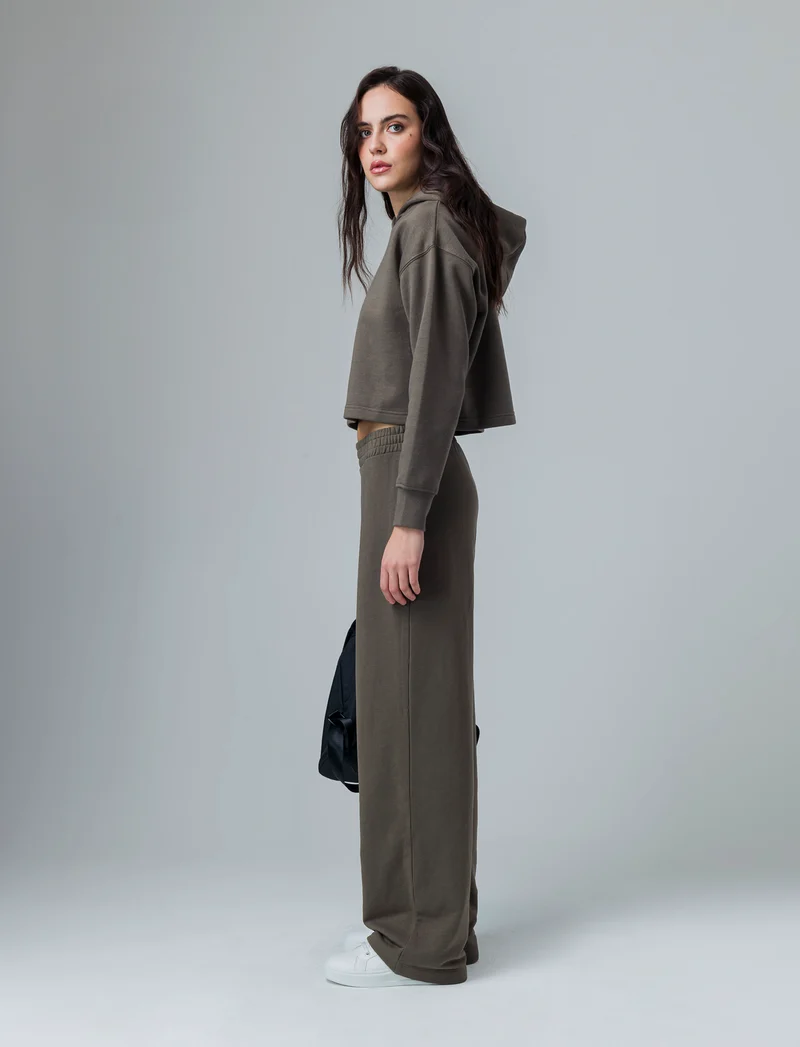 Jogger basico flare da donna - Verde salvia