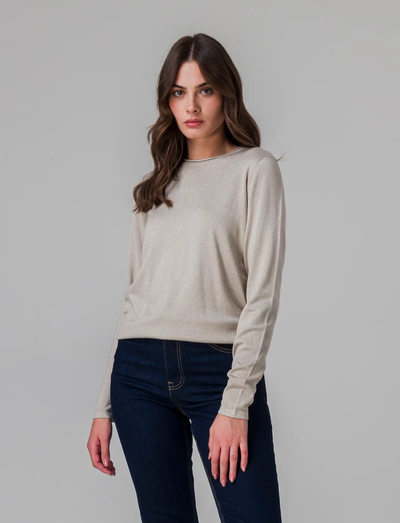 Maglia manica lunga da donna - Sabbia