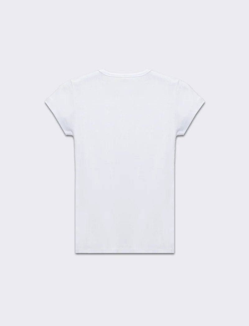 T-shirt basica manica corta da donna - Bianco