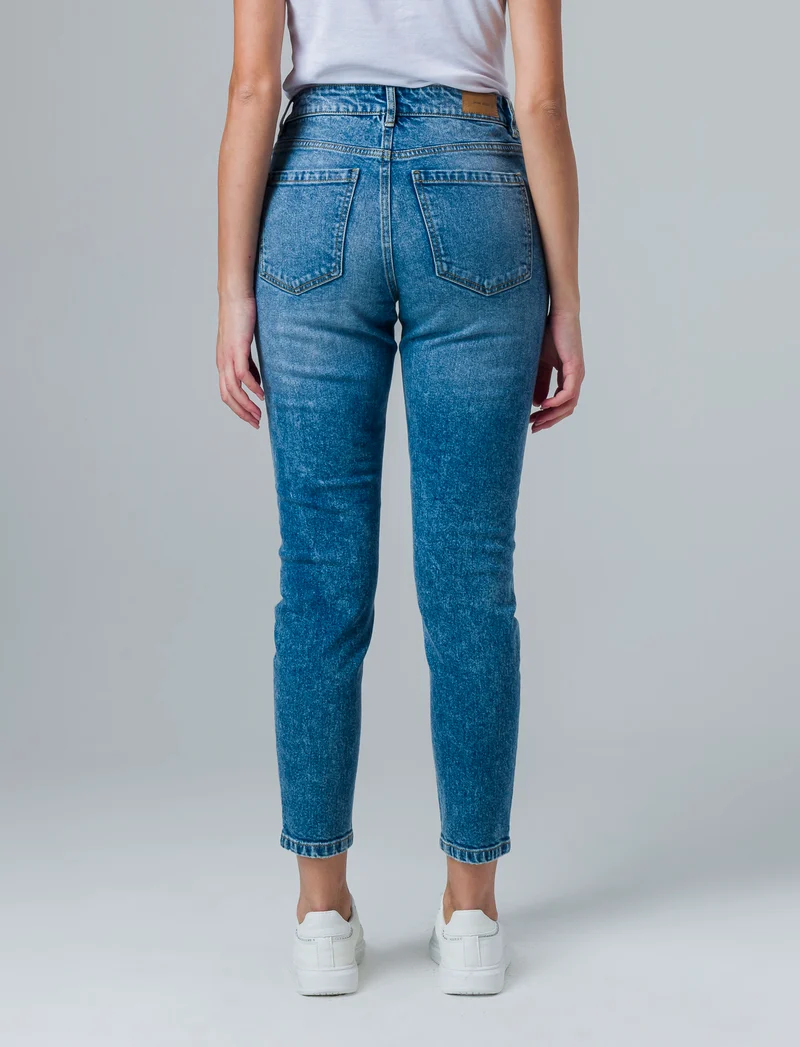 Low waist denim pants da donna - Denim