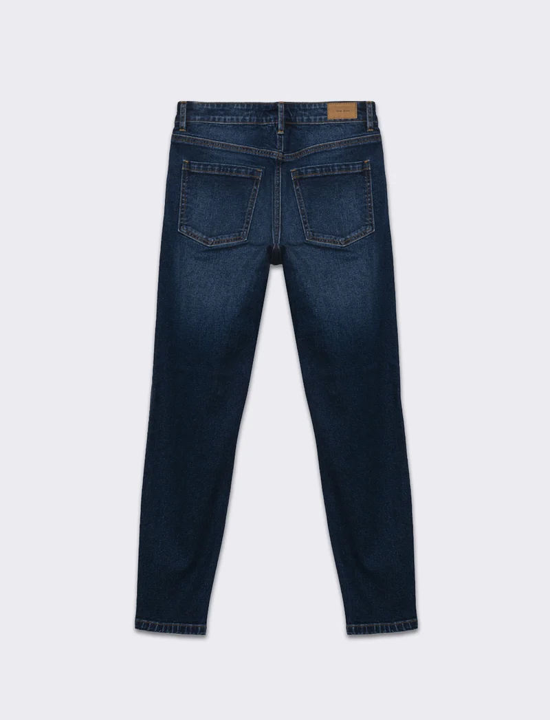 Low waist denim pants da donna - DENIM SCURO