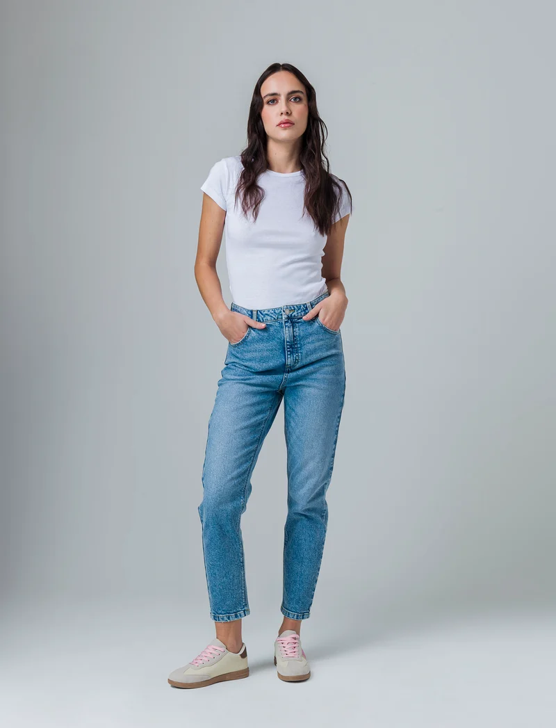 Jeans mom fit da donna - Denim